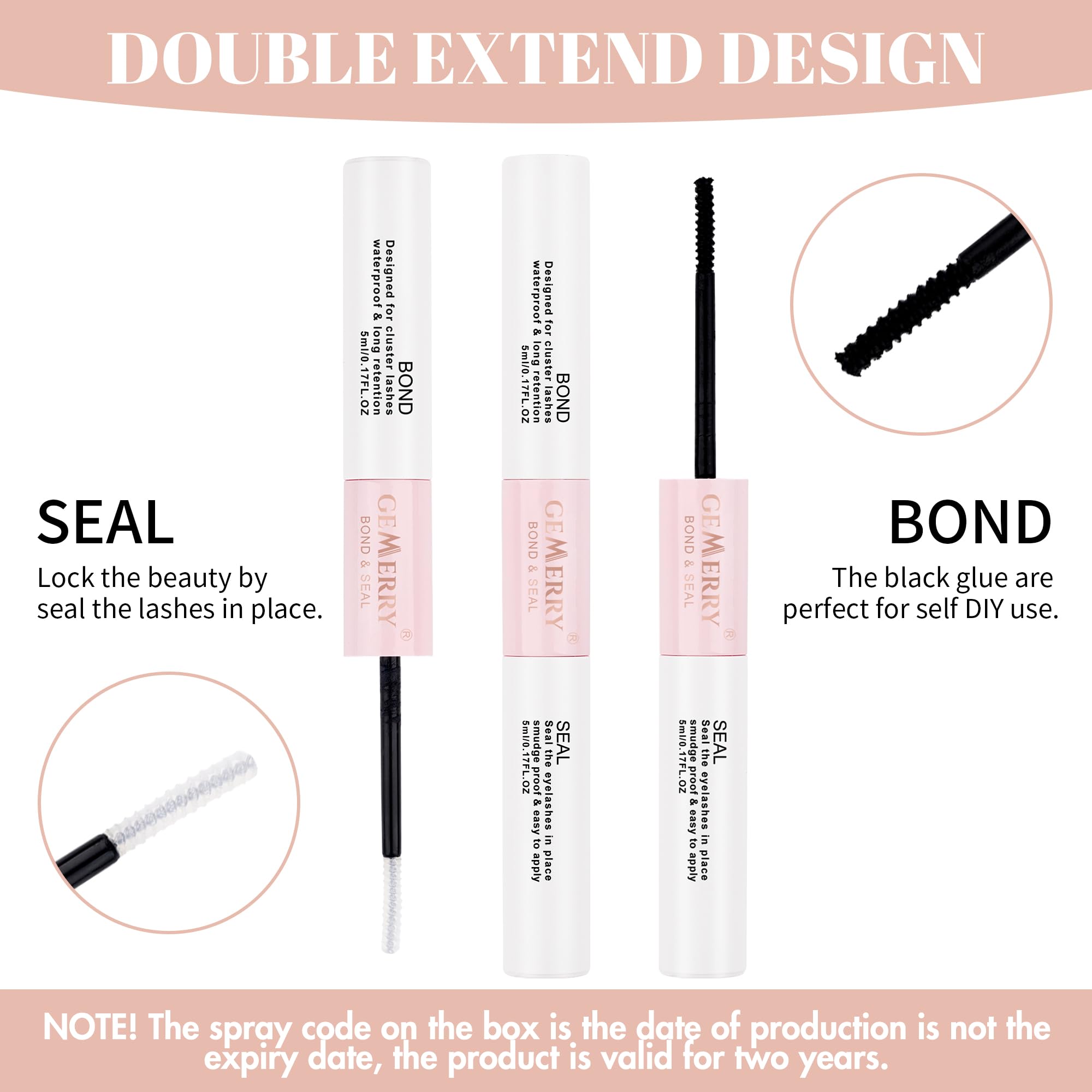GEMERRY spiral brush applicator enables precise, even lash application.