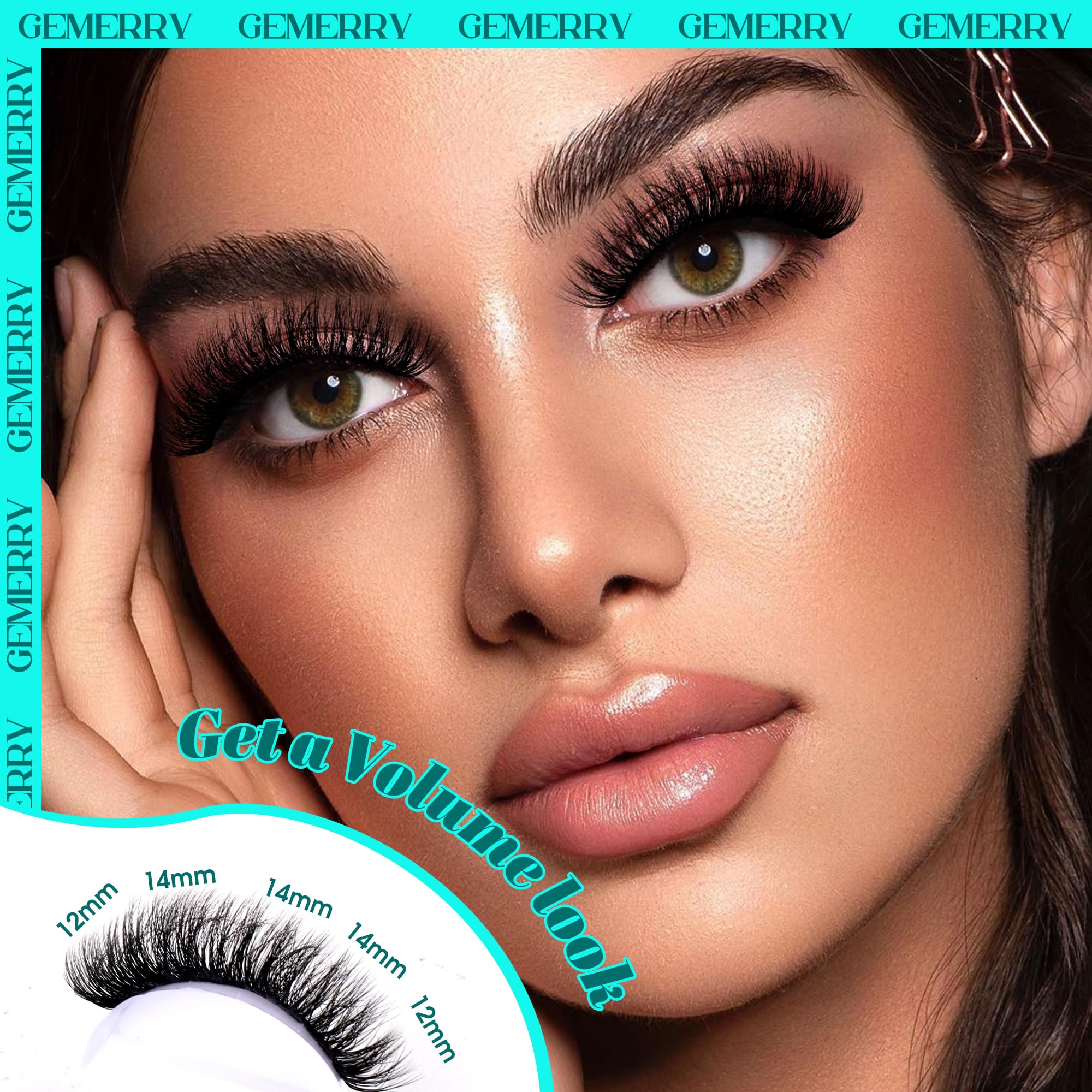 GEMERRY lash clusters with a stable curl that holds shape