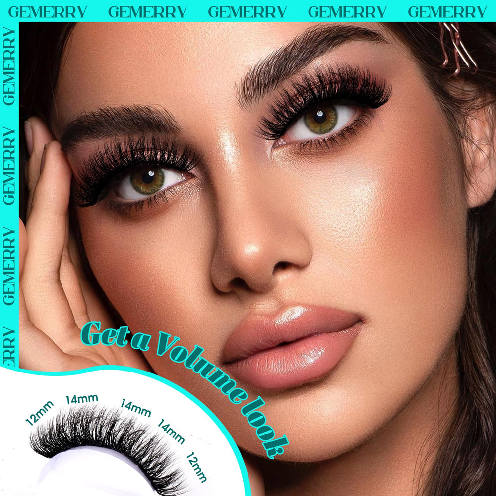 GEMERRY lash clusters with a stable curl that holds shape