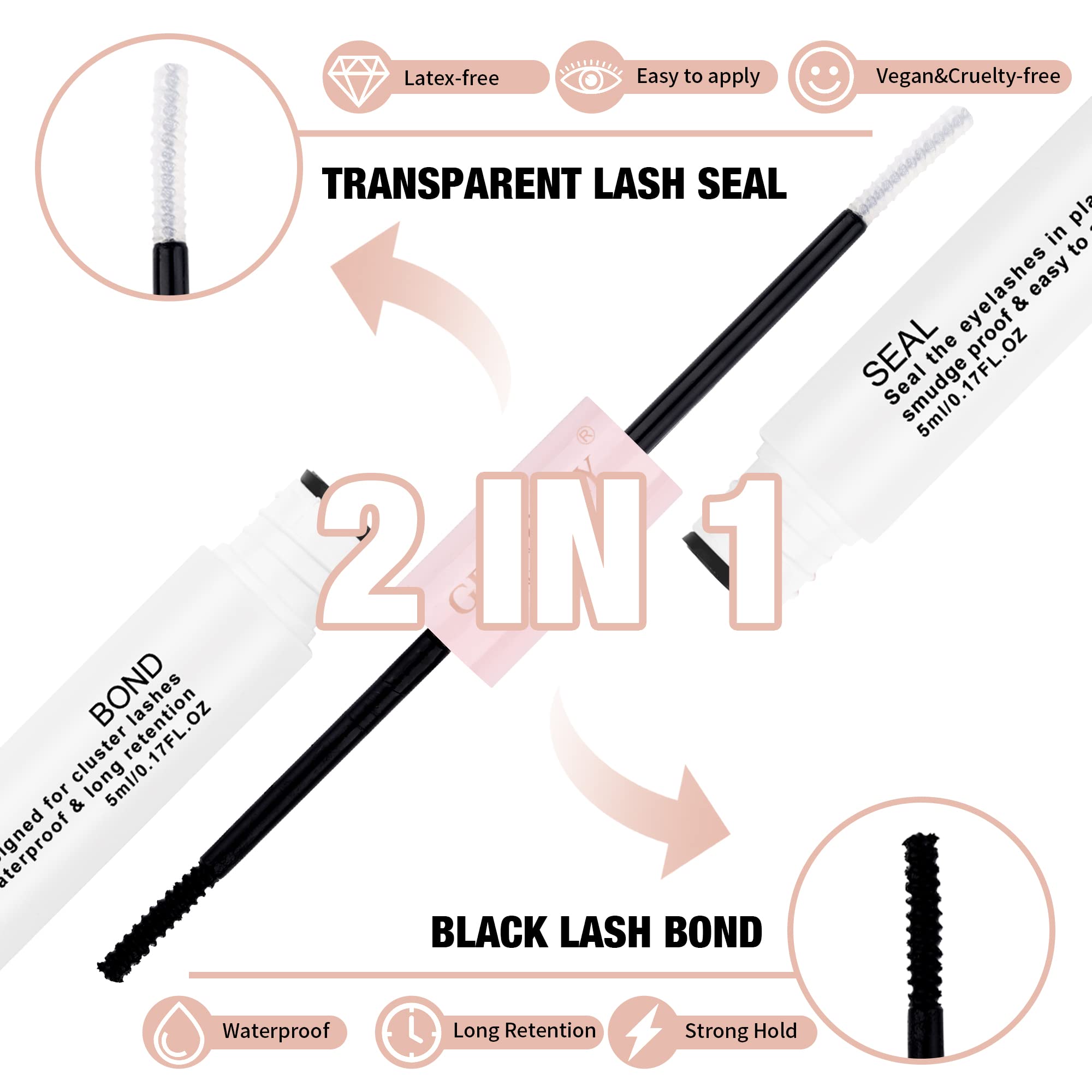 GEMERRY waterproof lash glue holds lashes for 48–72 hours.