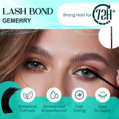 GEMERRY waterproof lash glue remains secure in rain or sweat