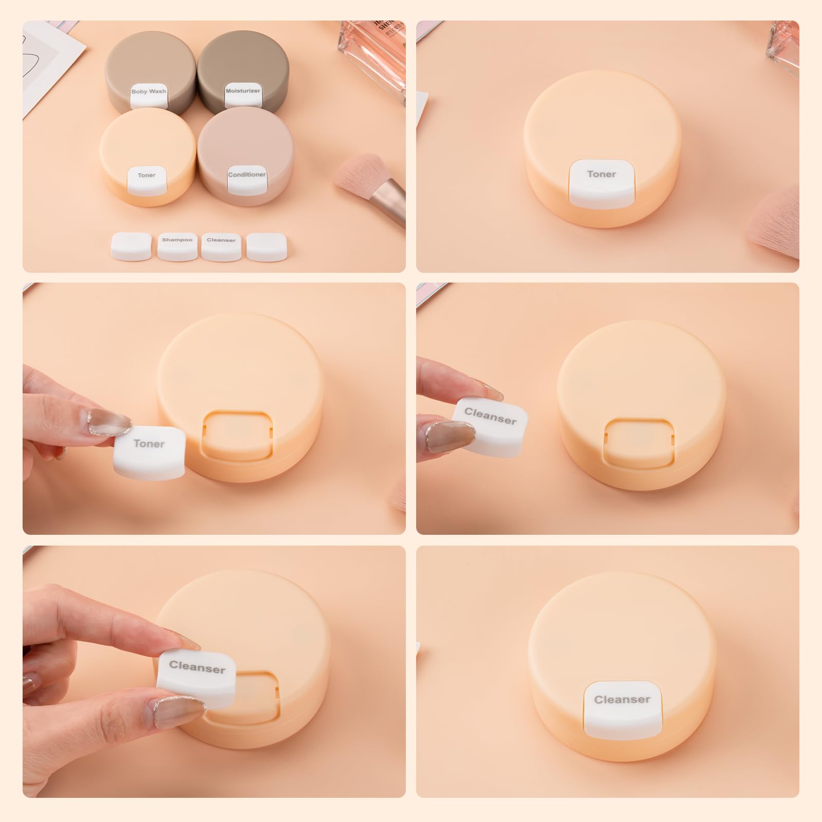 Gemice 4-pack travel set complements packing rituals with color and order.