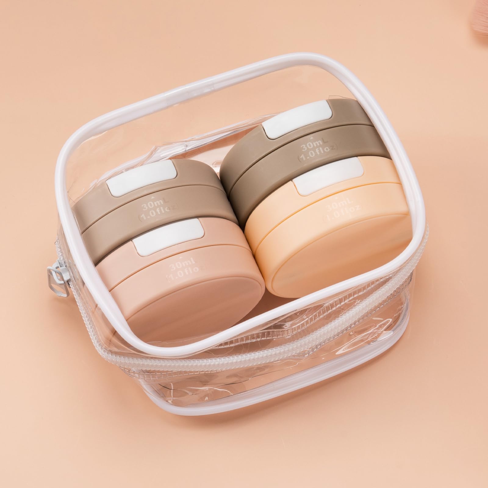 Gemice multi-functional containers hold lotion, cream, shampoo, or condiments.