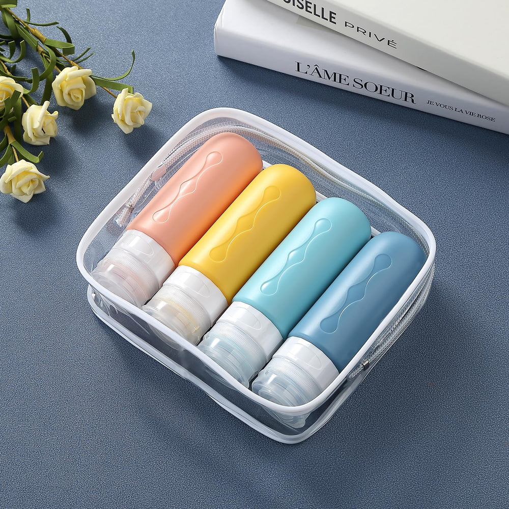 Gemice opal-shape bottles minimize spills and squeeze space.