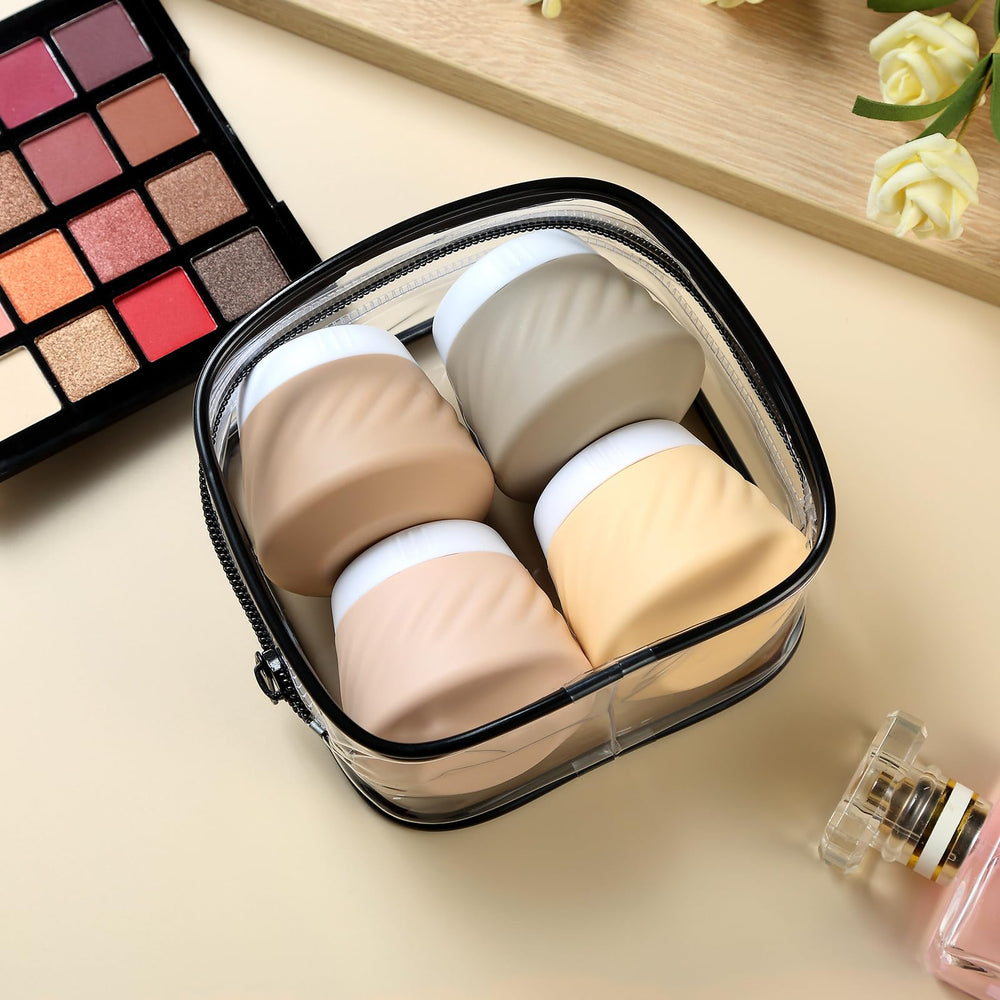 Gemice portable travel kit keeps cosmetics tidy on trips.