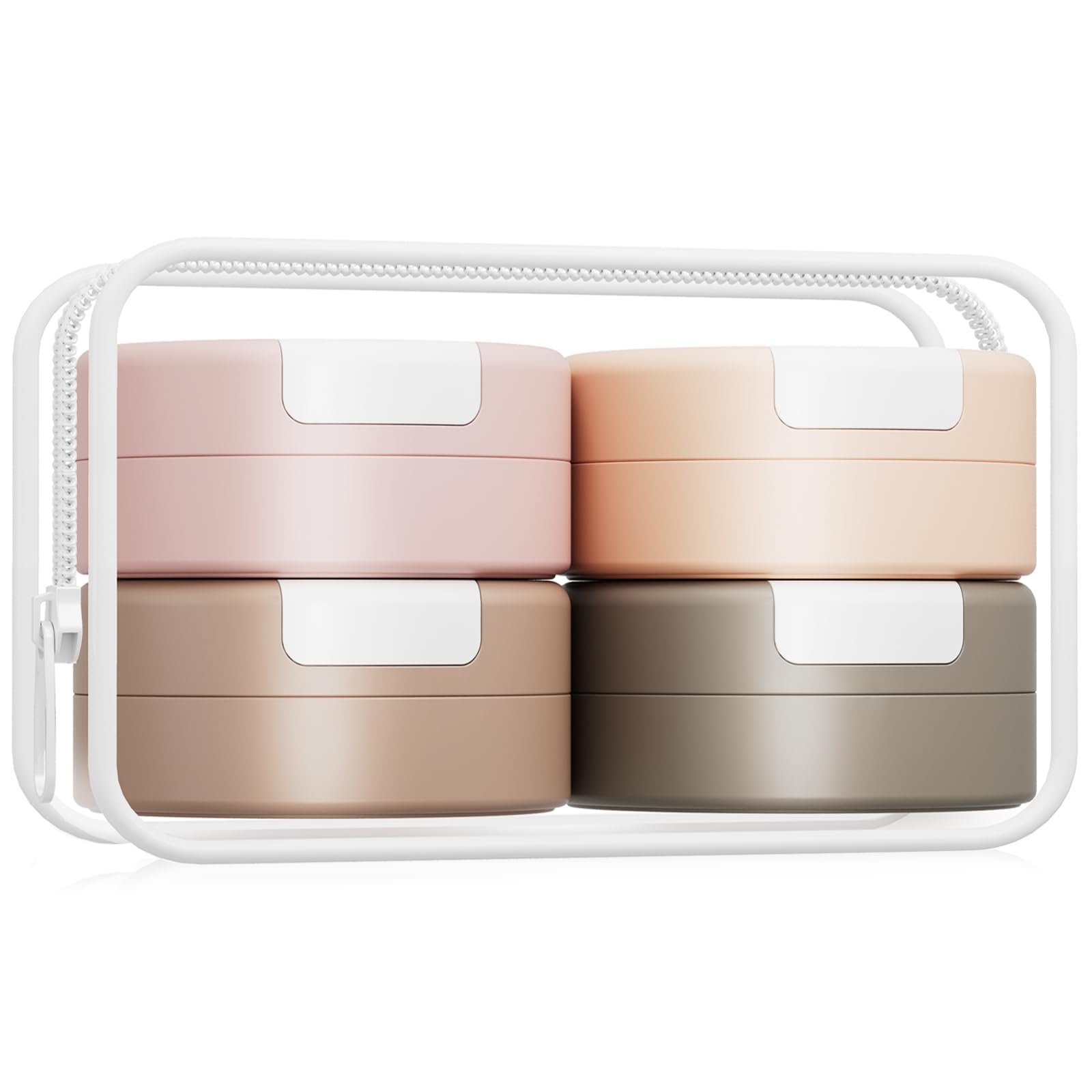 Gemice travel containers with magnetic 1oz jars for organized toiletries on the go.