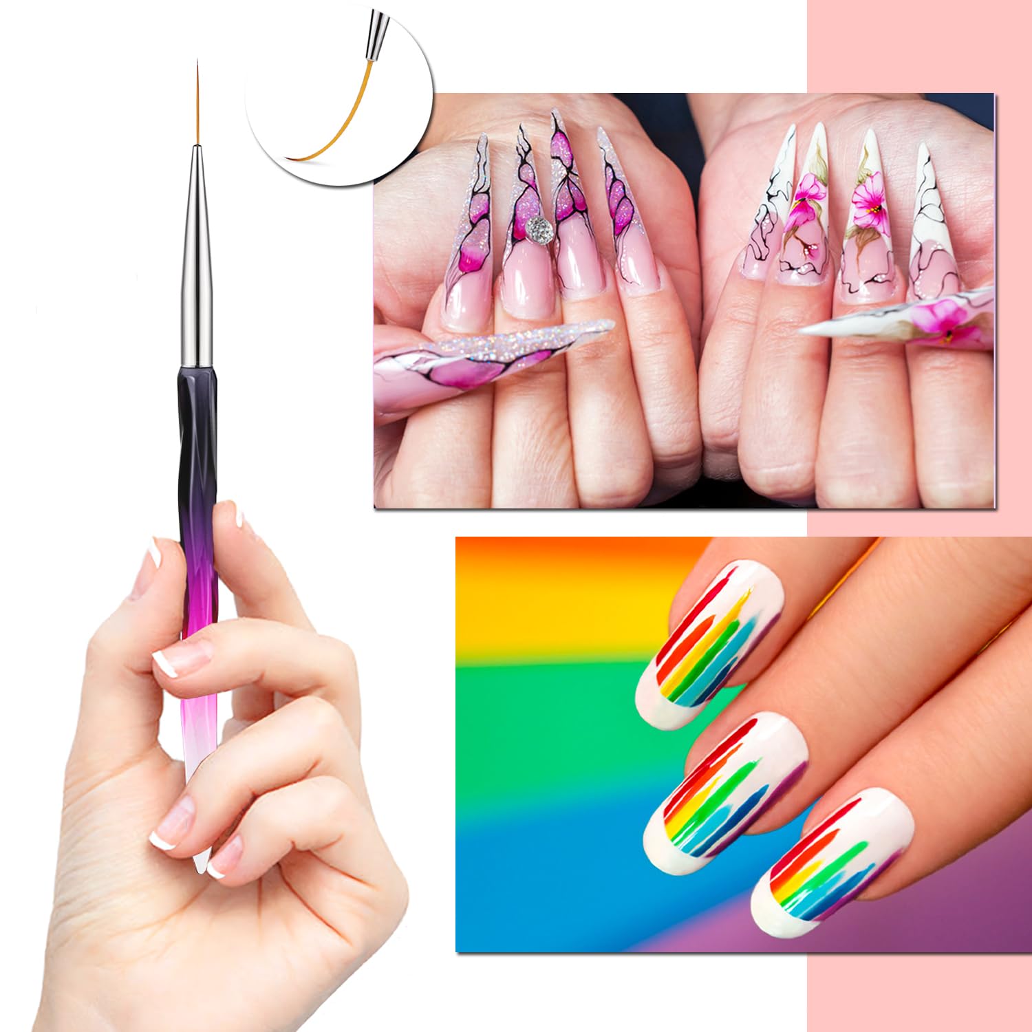 Gemsanva extension gel brush for precise gel application and shaping.