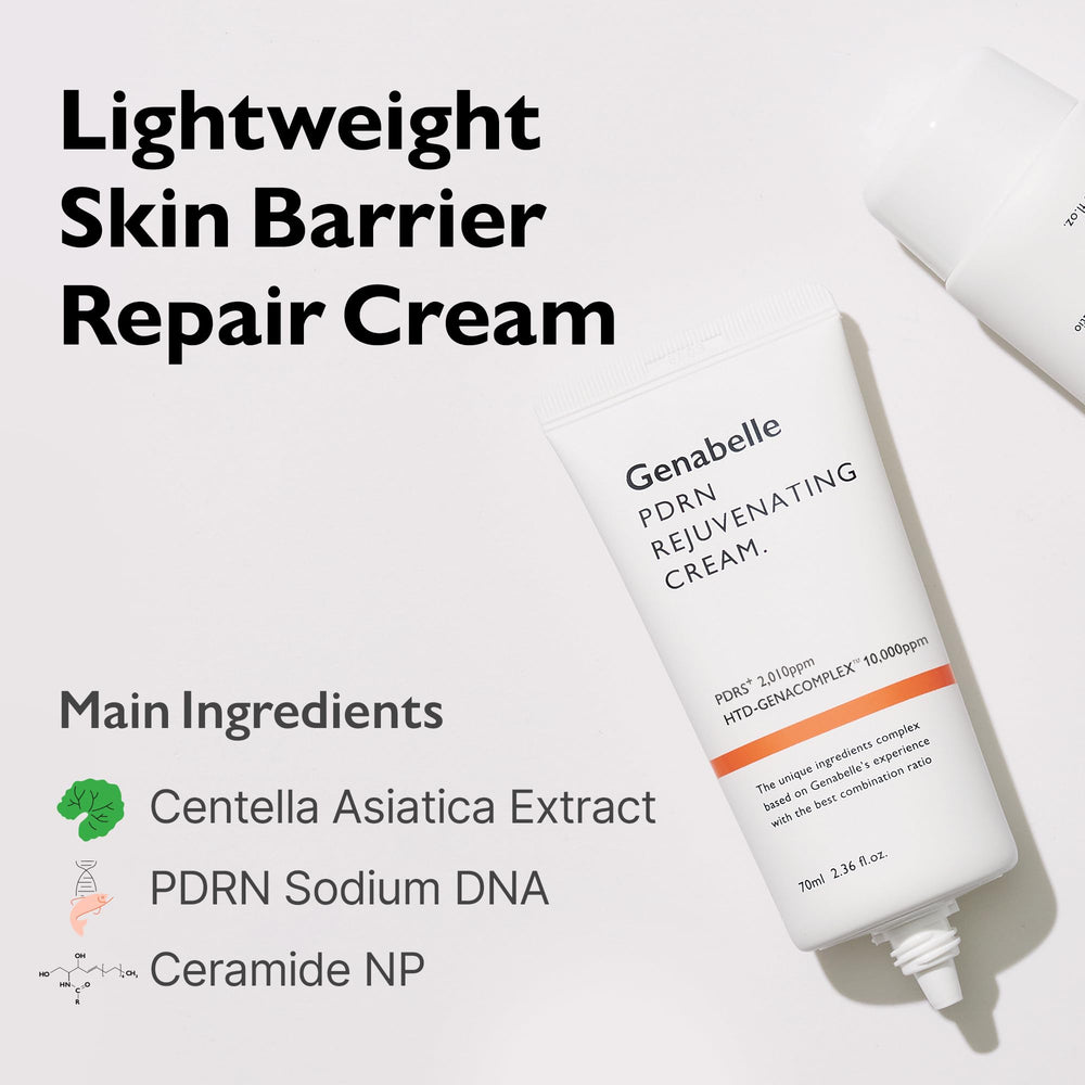 Genabelle PDRN Rejuvenating Cream texture on skin promotes quick absorption.