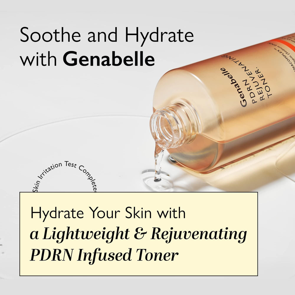Genabelle PDRN Toner applied to clean skin for refreshed balance