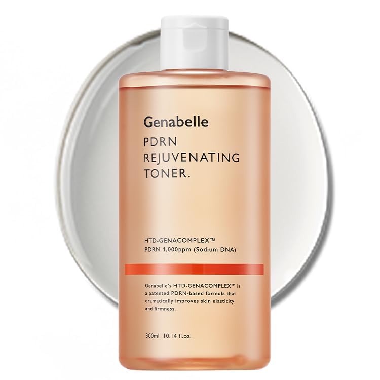Genabelle PDRN Toner label close-up emphasizing alcohol-free hydration