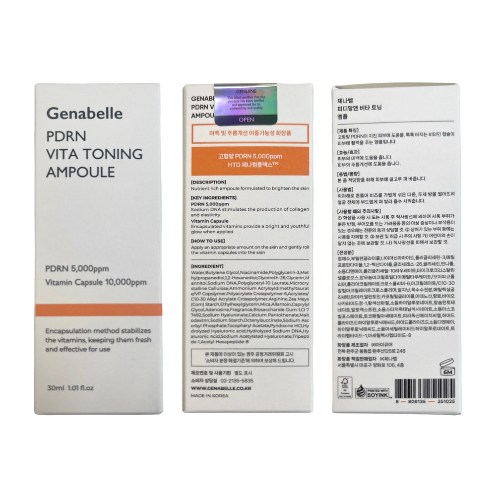Genabelle PDRN Vita Toning Ampoule helps even texture and tone