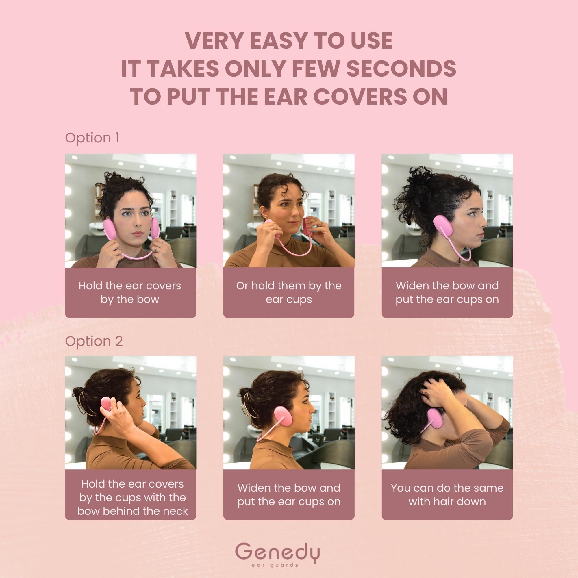 Genedy ear covers are reusable and easy to clean for hygienic use.