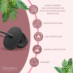 Genedy waterproof silicone caps fit securely, preventing moisture from entering the ear canal.