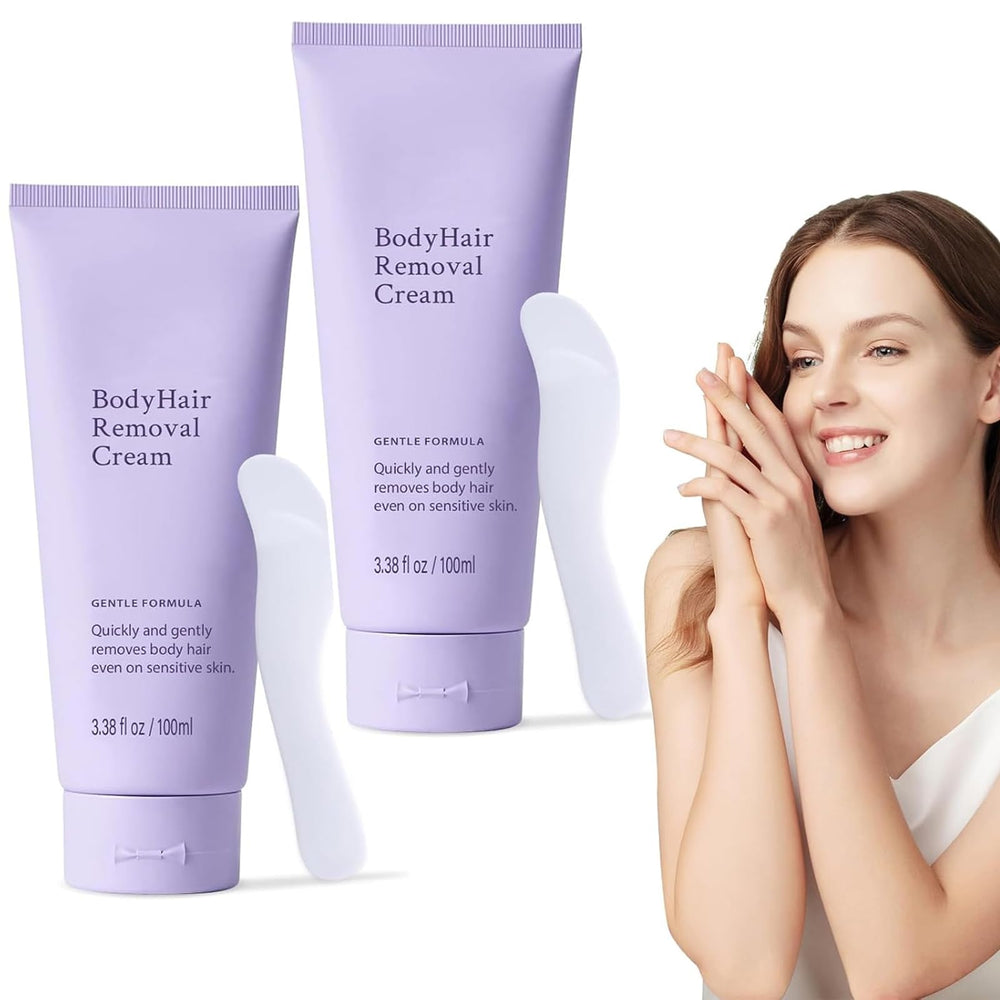 Generic two-pack Gentle Body Hair Removal Cream package with dual bottles for home use and skin-friendly formula