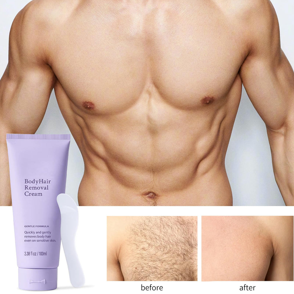 Generic Gentle Body Hair Removal Cream spatula in use for easy application