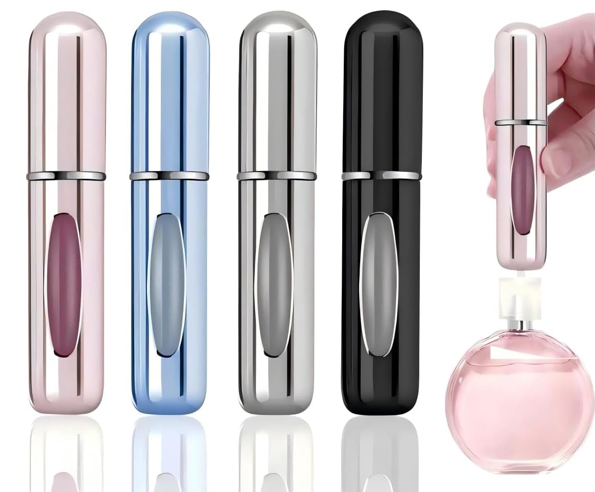 Generic 4-pcs travel perfume set in four colors, ideal for on-the-go fragrance refills