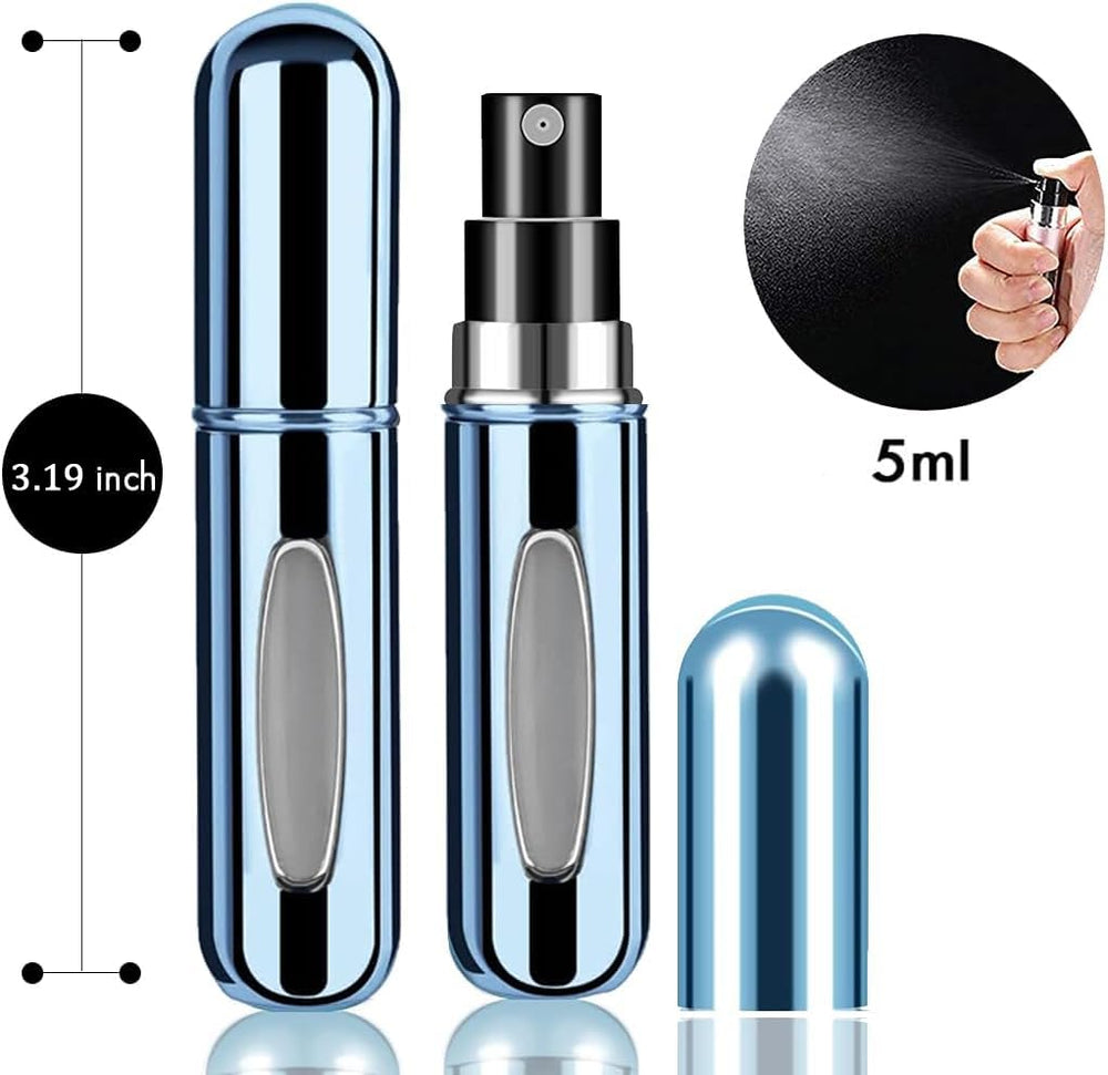 Generic 5ml blue aluminium travel bottle, lightweight and leak-proof for daily carry