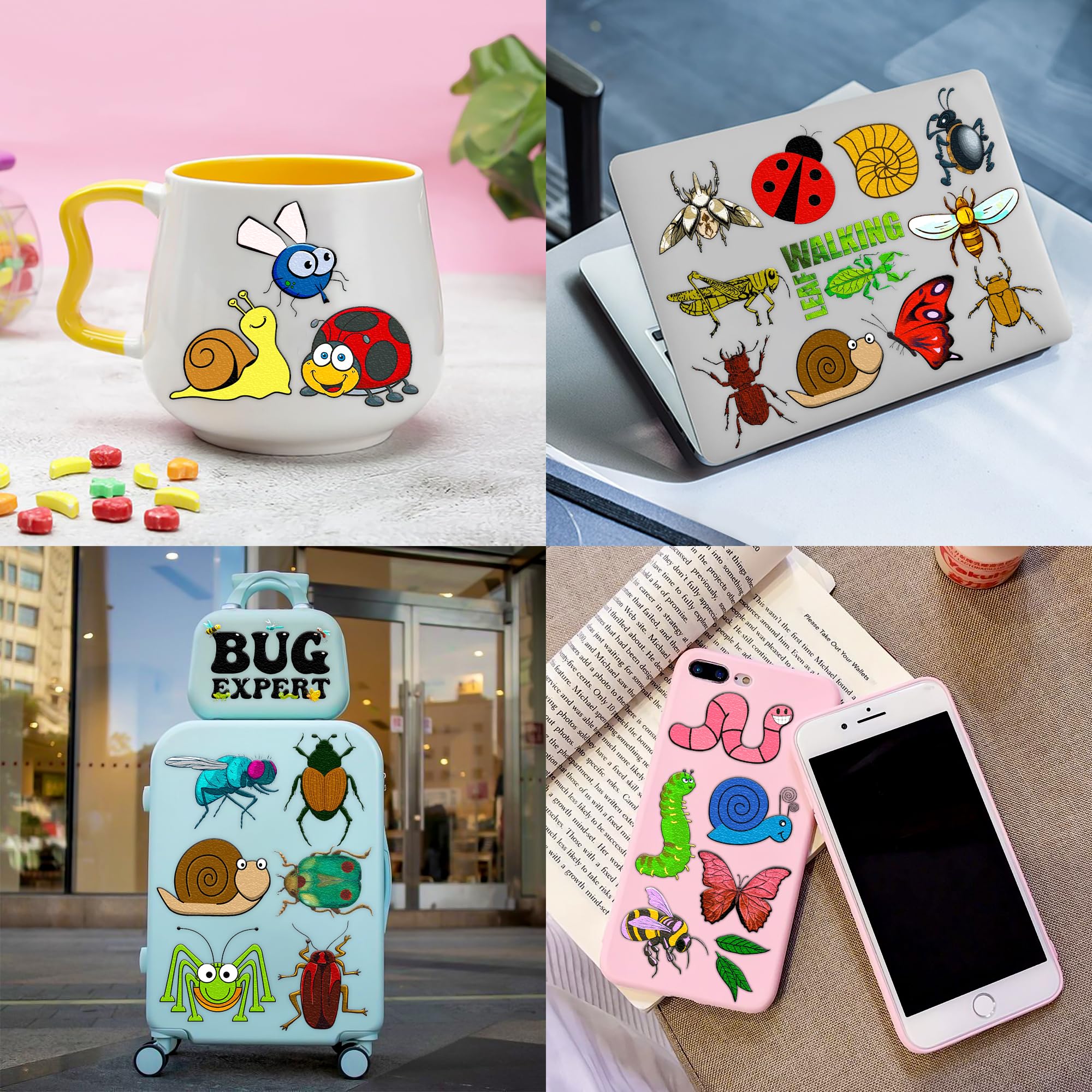 Generic 96PCS bug tattoos Bee close-up; eye-catching sticker art for lunch boxes.