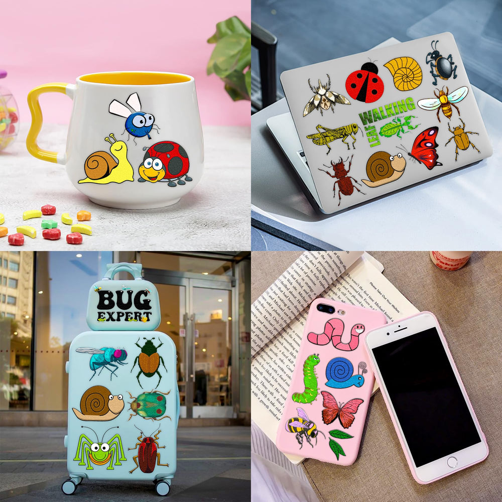 Generic 96PCS bug tattoos Bee close-up; eye-catching sticker art for lunch boxes.