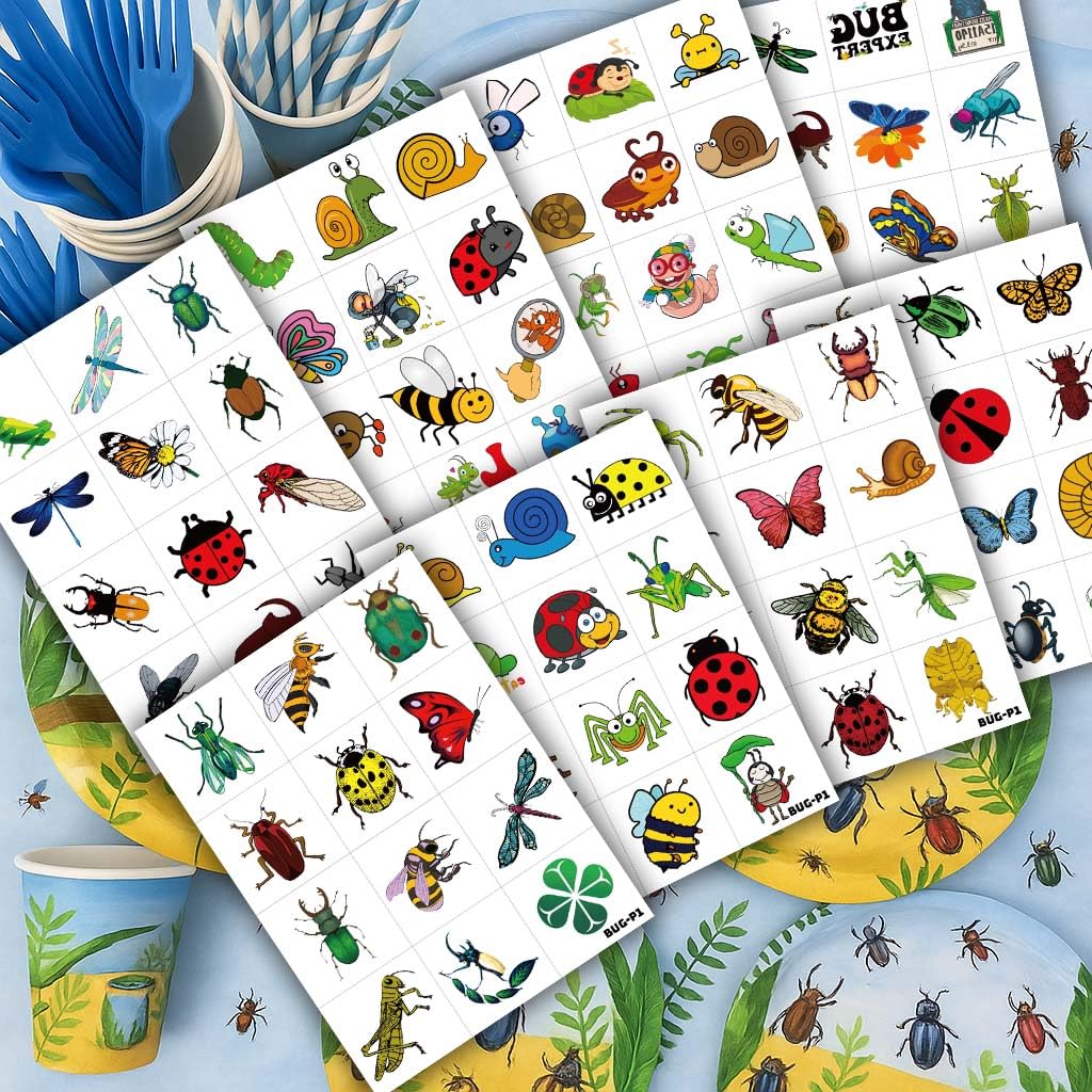 Generic 96PCS bug tattoos Butterfly style; vivid surface decals for bottles.