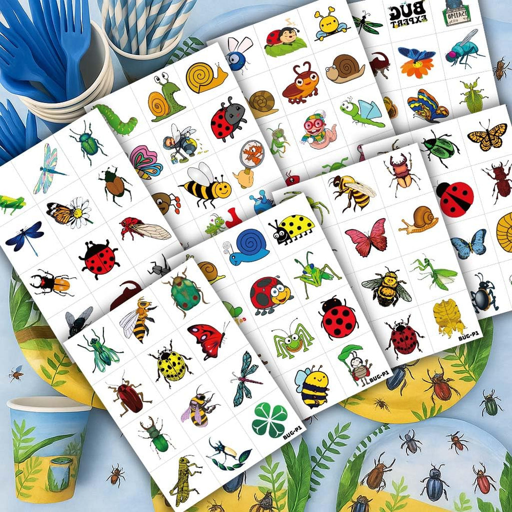 Generic 96PCS bug tattoos Butterfly style; vivid surface decals for bottles.