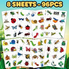 Generic 96PCS bug tattoos Caterpillar pattern; easy craft decoration for gifts.