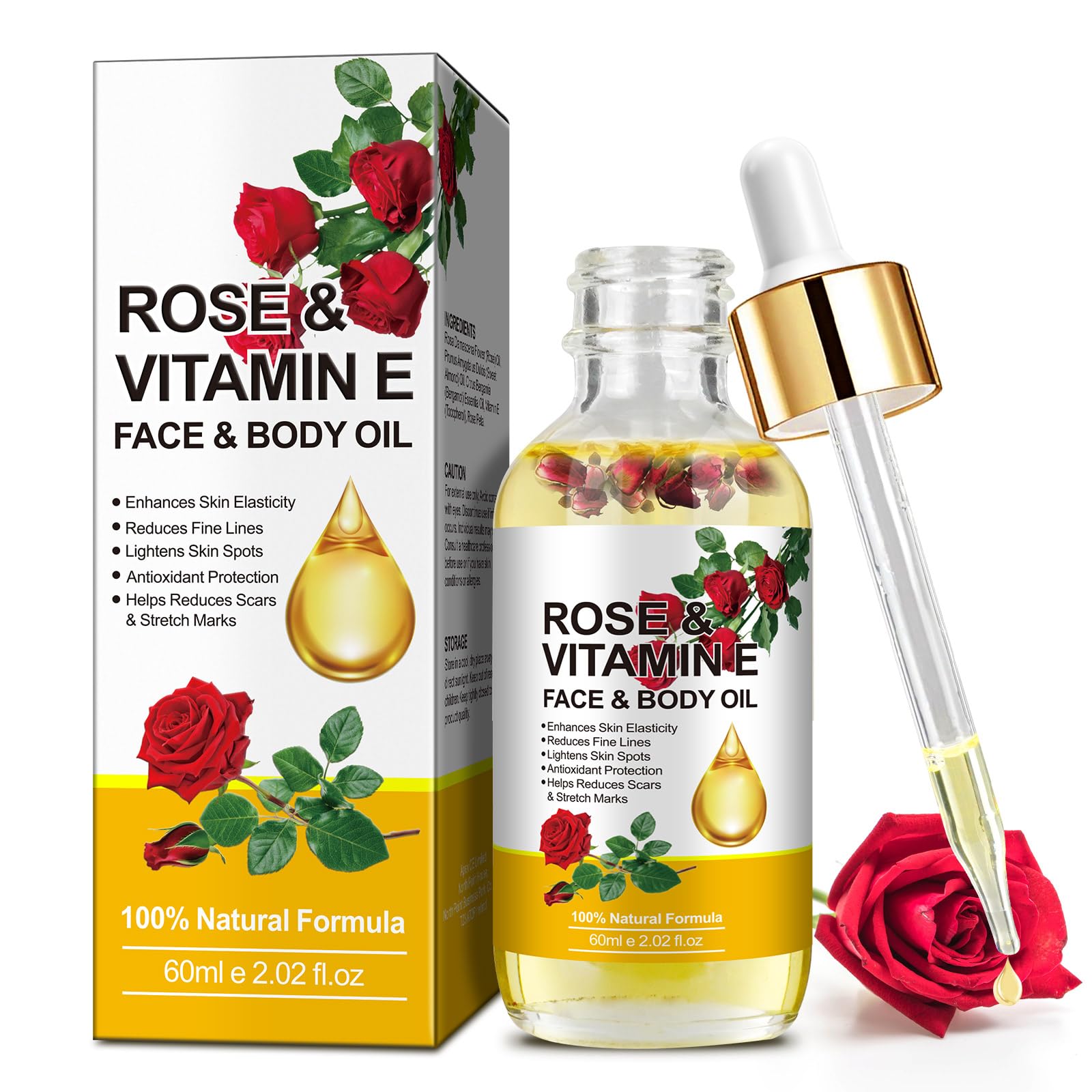 Generic Aceite de Rosa Frasco: hidrata profundamente rostro y cuerpo.
