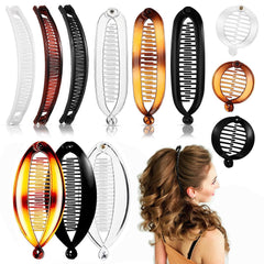 Generic banana clips 12-pack stacked for retro hairstyle