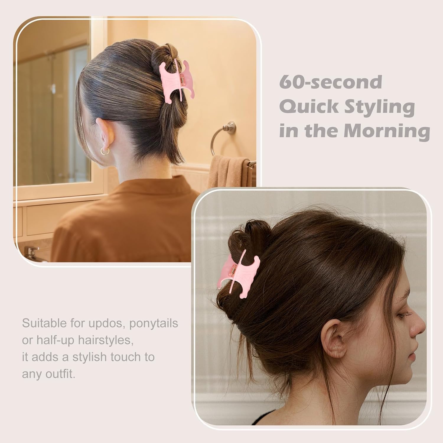 Generic butterfly hair clip portable size 2.76 x 1.66 in fits in bags.
