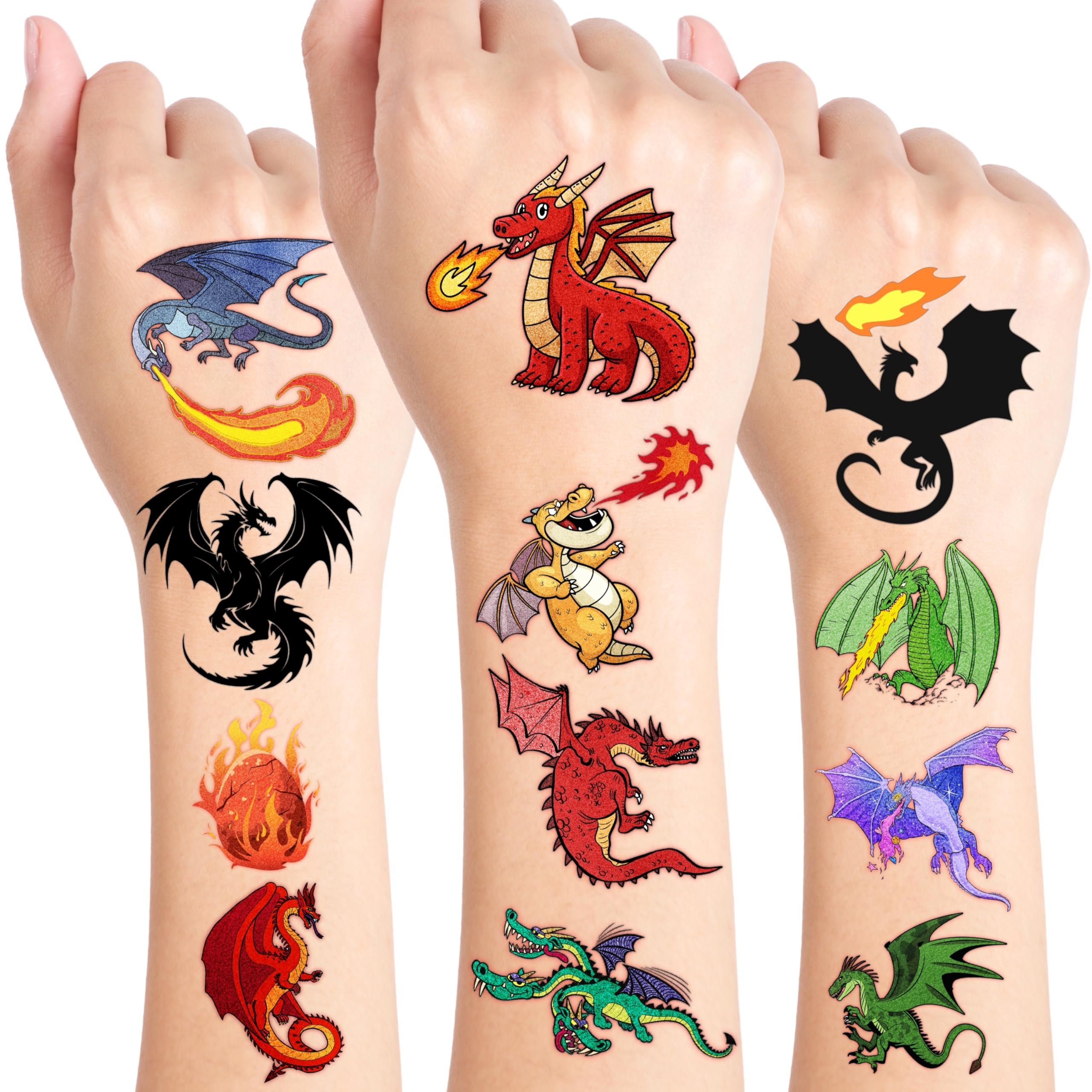 Generic Dragon pre-cut tattoos sheets for quick, mess-free application.