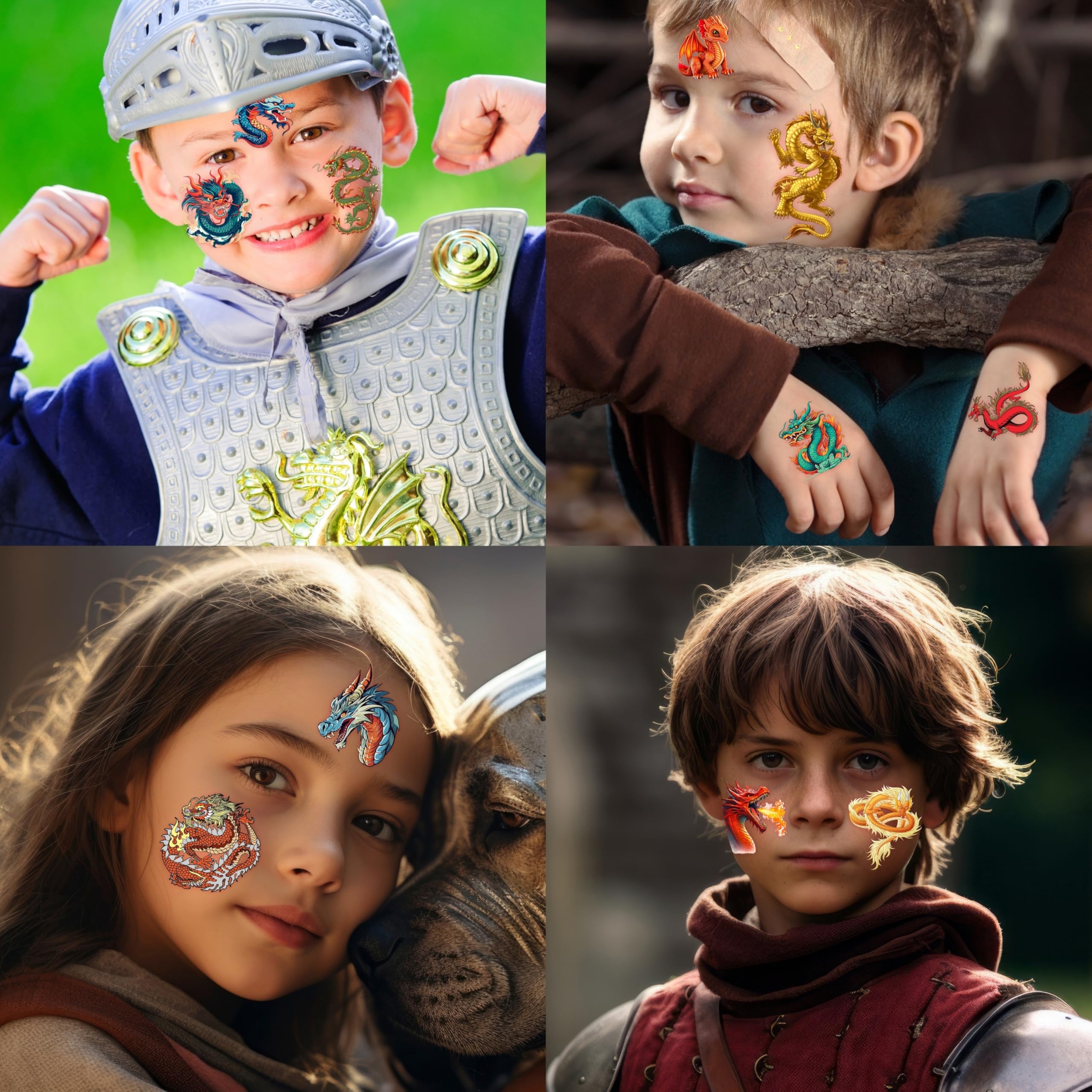 Generic Dragon tattoos easy to apply and remove for kids.