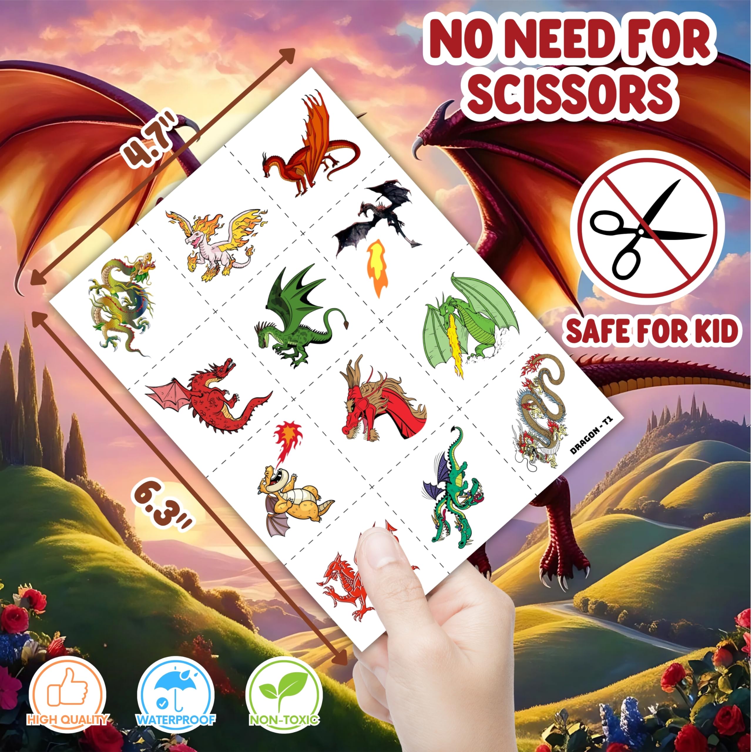 Generic Dragon tattoos decorating water bottles and other items.