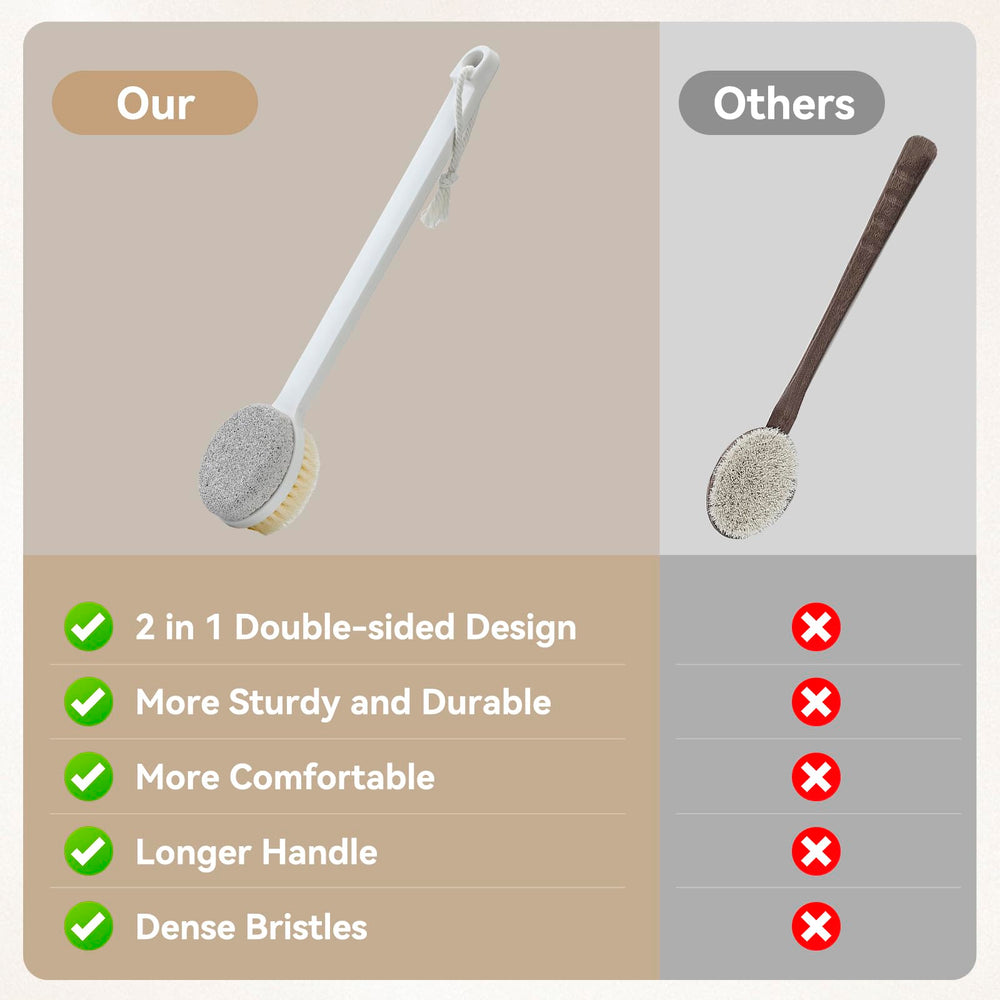 Generic Foot Pumice Stone includes hook and rope for tidy shower storage.