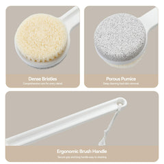 Generic Foot Pumice Stone 2-in-1 with long handle enables thorough callus smoothing.