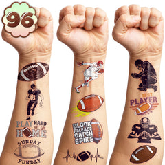 Generic Football Tattoos on eight sheets, perfect for party favors and kids' crafts