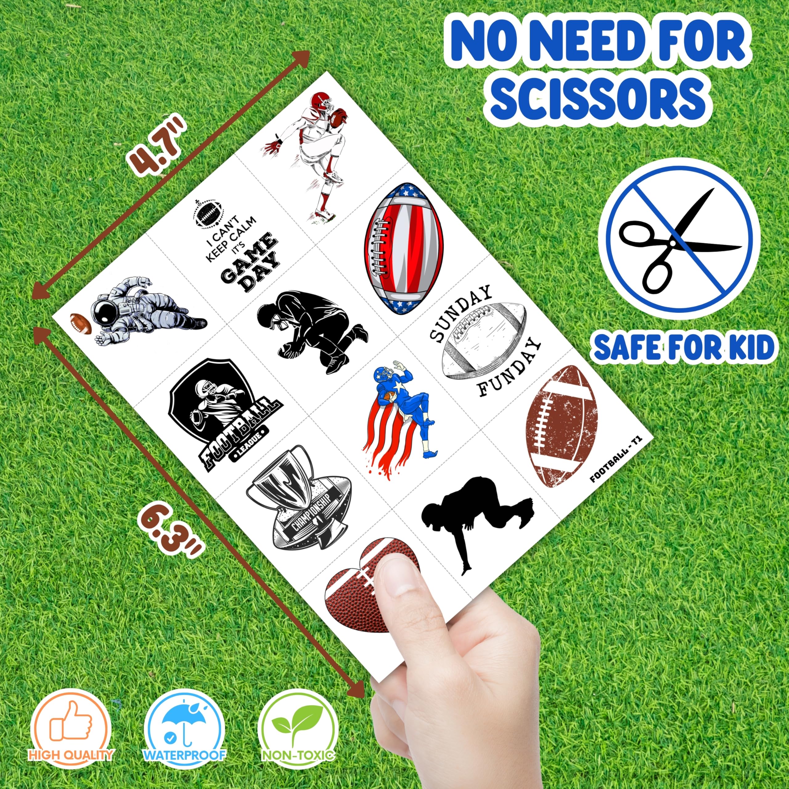 Generic Football Tattoos ideal for party decorations and rewards