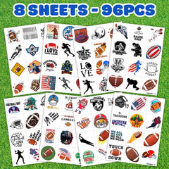 Generic Football Tattoos with perforated pre cut lines for easy tearing