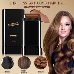 Generic Hair Color Stick in use with integrated comb showing two-in-one dyeing and detangling.