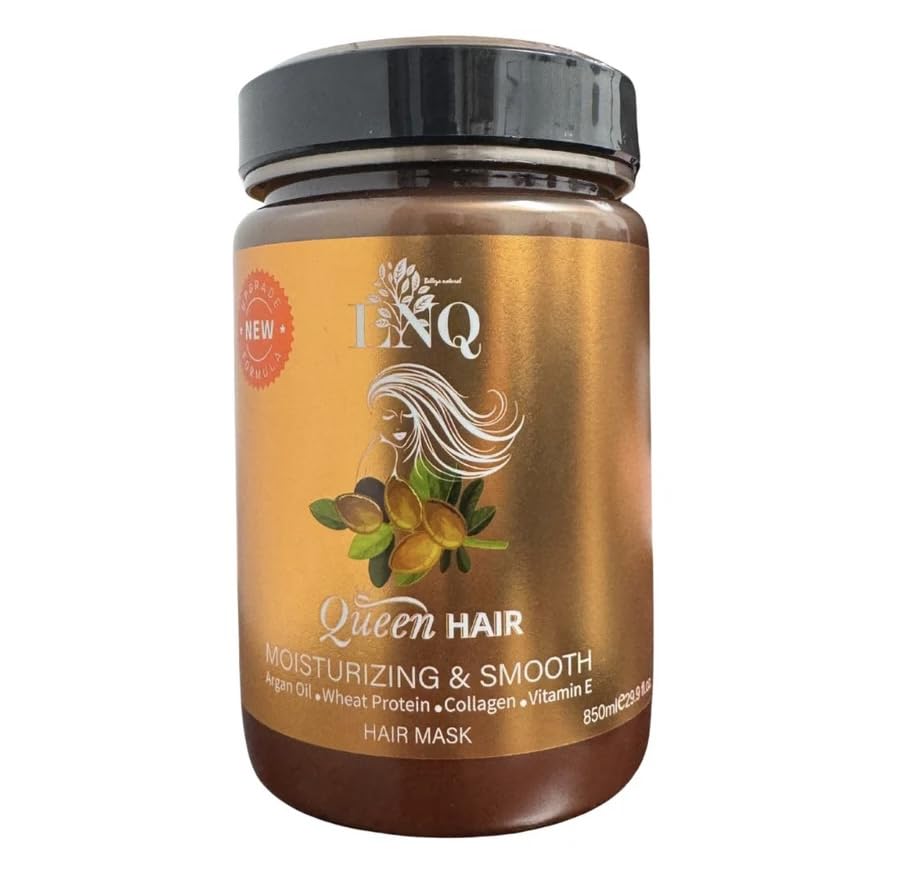 Generic Keratin Hair Mask bottle pouring for deep hydration and smoothness.