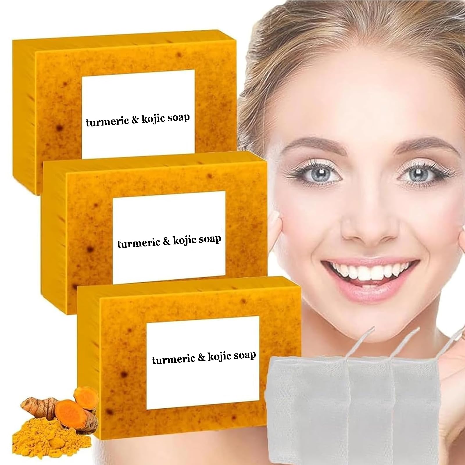 Generic Lemon Turmeric Kojic Soap pack for cleansing and exfoliation