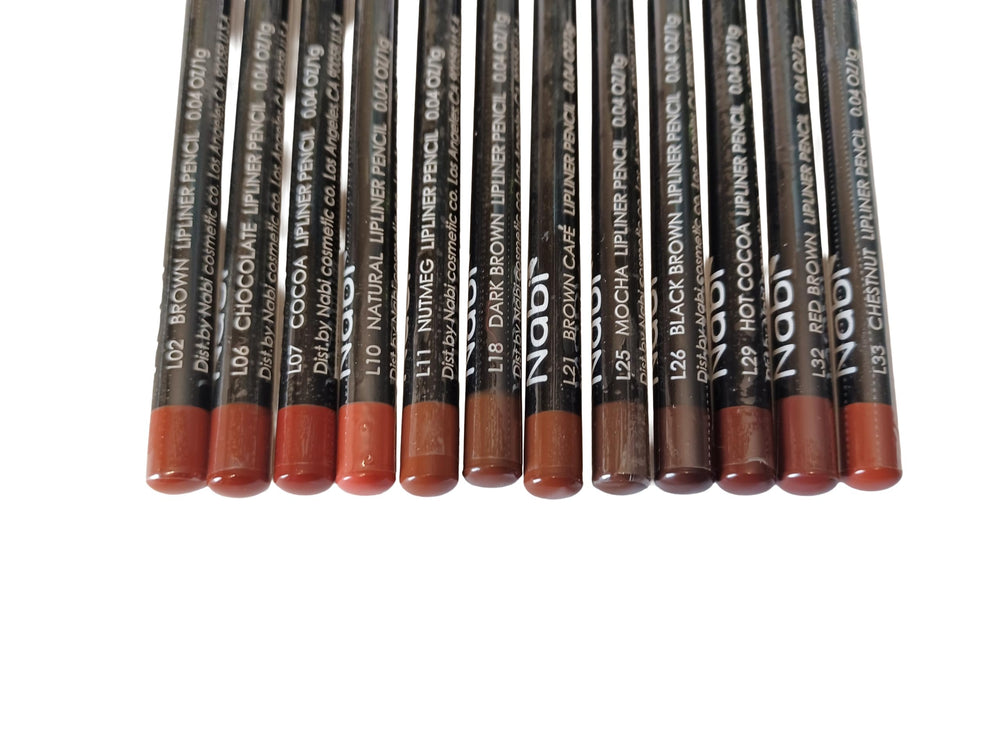 Generic lip liner set featuring creamy, pigmented formula for smooth glide and long-lasting color.