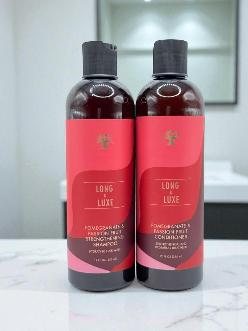Generic Long and Luxe hair strands close-up shows strengthened texture and reduced breakage.