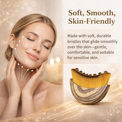 Generic contour brush helps sculpt chin and jawline with relaxing facial tension relief.