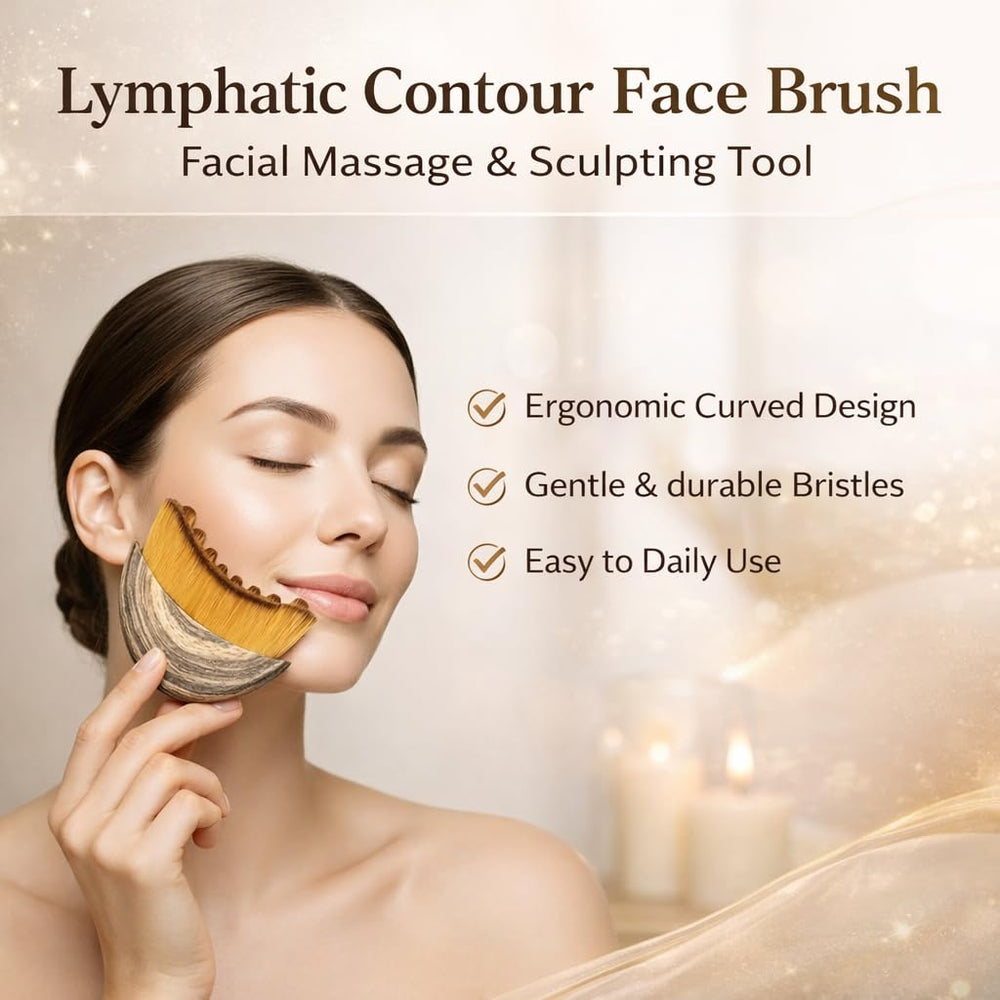 Generic two-head contour brush emphasizes symmetrical heads for balanced facial massage.