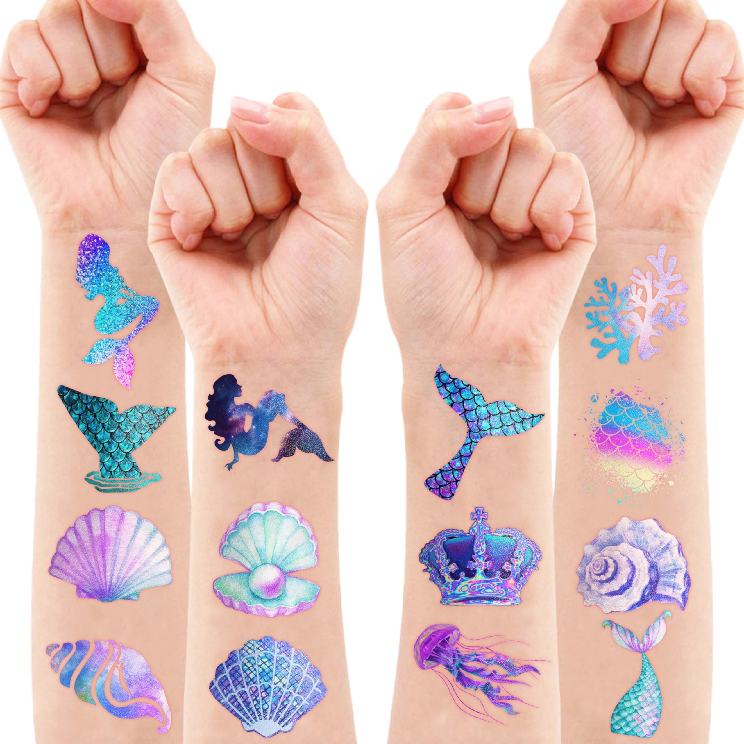 Generic Mermaid Tattoos eco-friendly, non-toxic ink for safe kids' crafts.