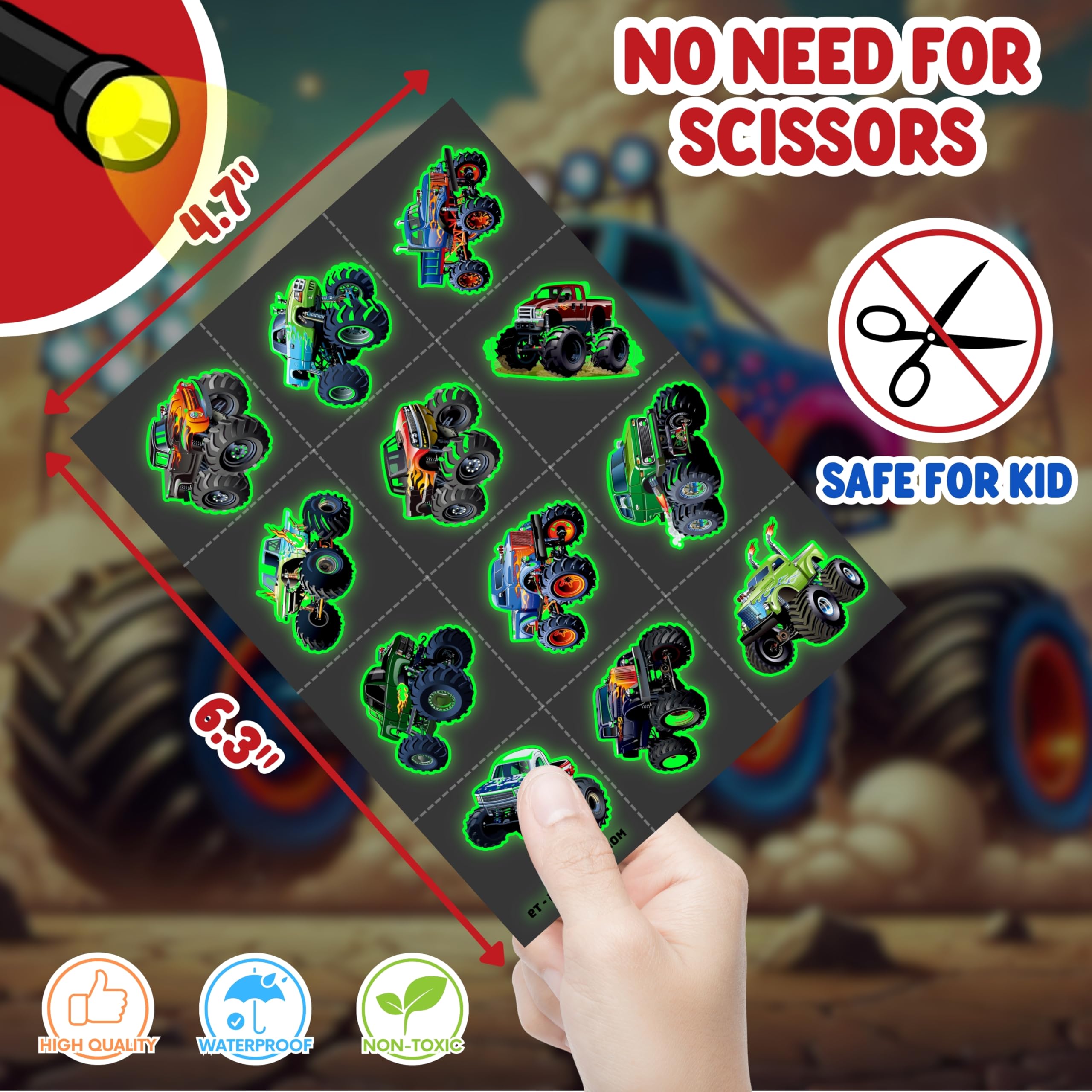 Generic Monster Truck tattoos eco-friendly materials emphasize safety and sustainability