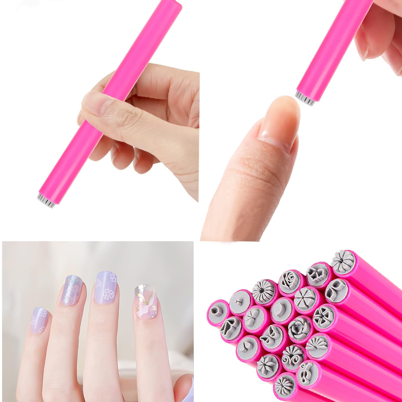 Generic Nail Art Stamp Pen kit-packaging displays 20 pieces for versatile DIY patterns.