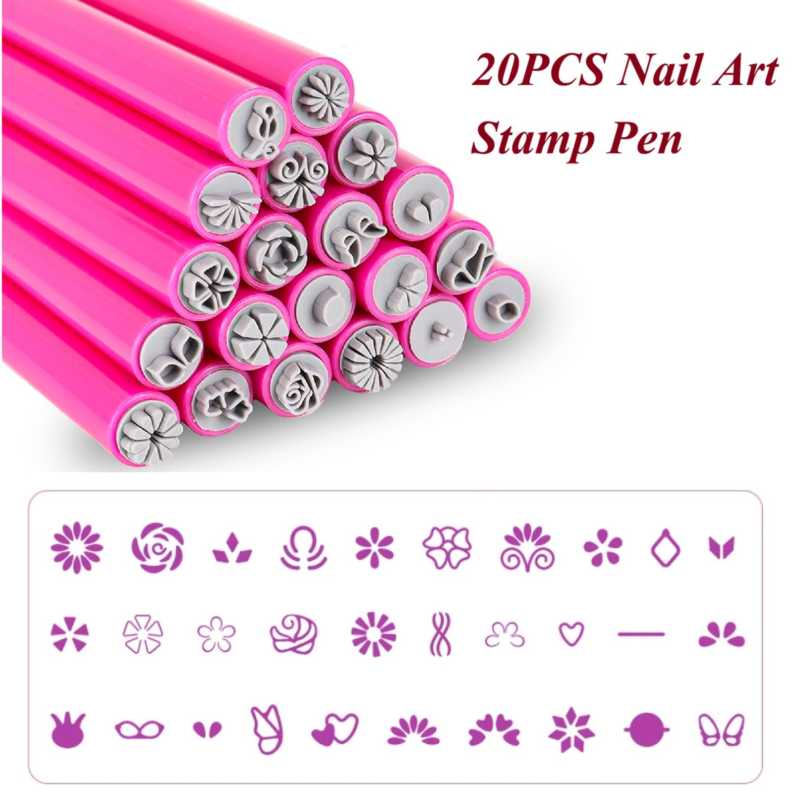 Generic Nail Art Stamp Pen leaves close-up emphasizes natural leaf textures for elegant nail art.