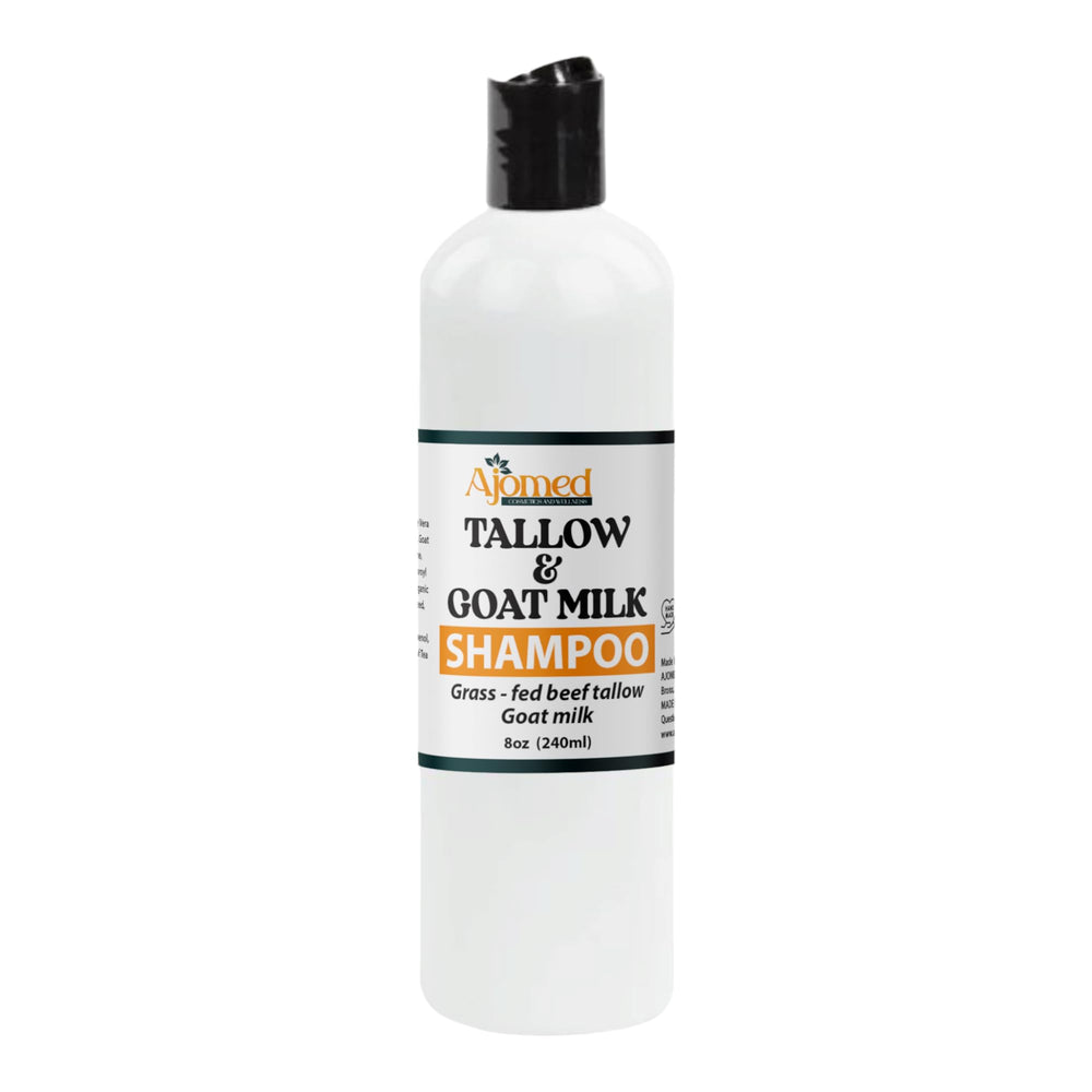Generic packaged shampoo and conditioner set on a light background.