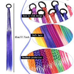 Generic six-piece rainbow braid accessory, lightweight and easy to slip on.